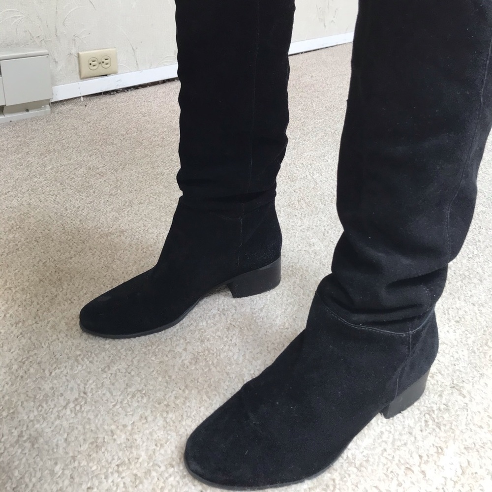 Black slouch ankle boots